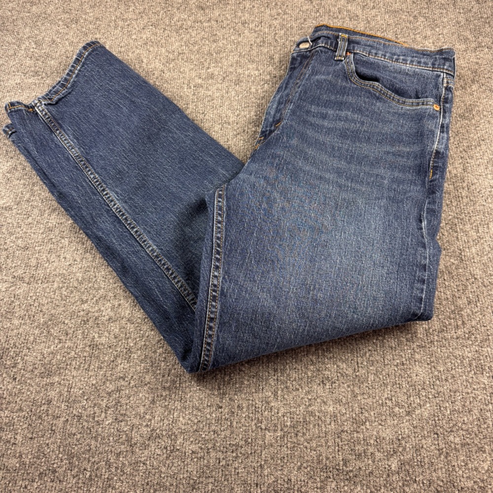 Levi's 505 Regular Fit Jeans Mens 36x32 Blue Excellent Straight Leg Stretch